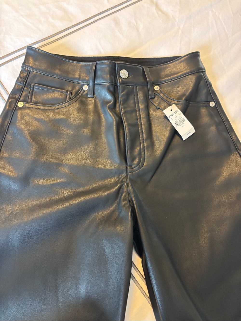 NWT Express Black Faux Leather Jeans